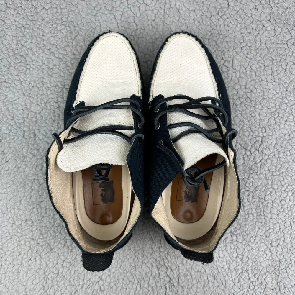 The Generic Man Boat Shoe Men 8 Navy Blue White Casual Dress Shoreman Mid Boot 4